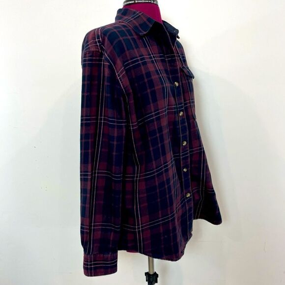 The North Face Purple Black Women's Berkeley Boyfriend Shirt sz M - Picture 3 of 12